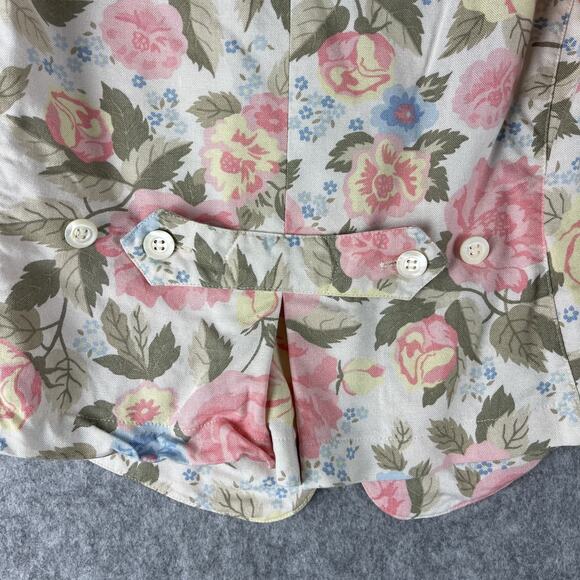 Vintage Mondi Blazer Jacket Womens 40 Floral Linen Blend Crop Boho Cottage 80s - Picture 12 of 16